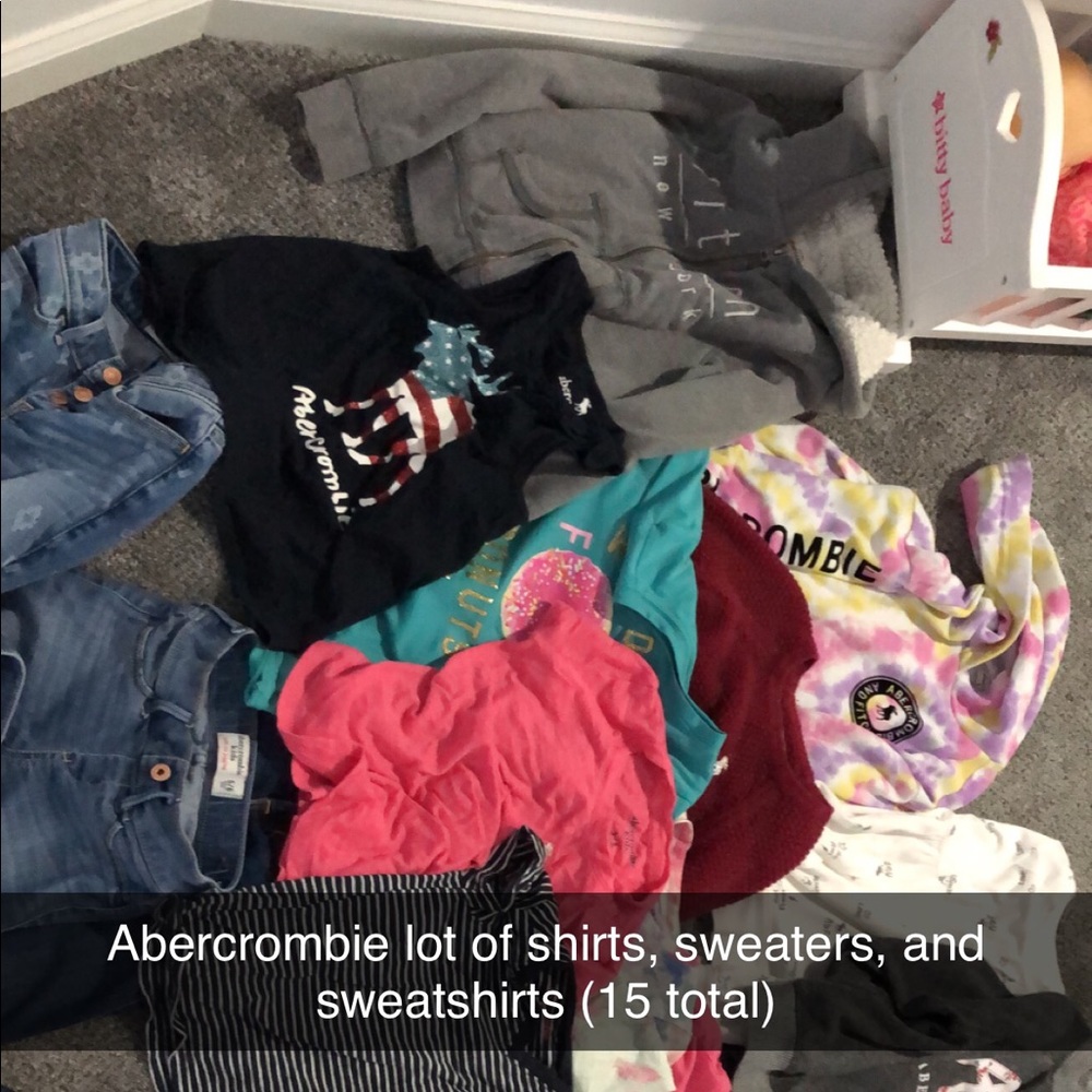 Lot of 5/6 Abercrombie Kids shirts, hoodies, tees